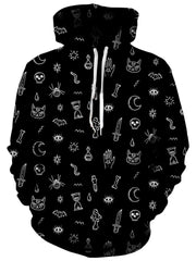 Black Pattern Unisex Hoodie, iEDM, T6 - Epic Hoodie