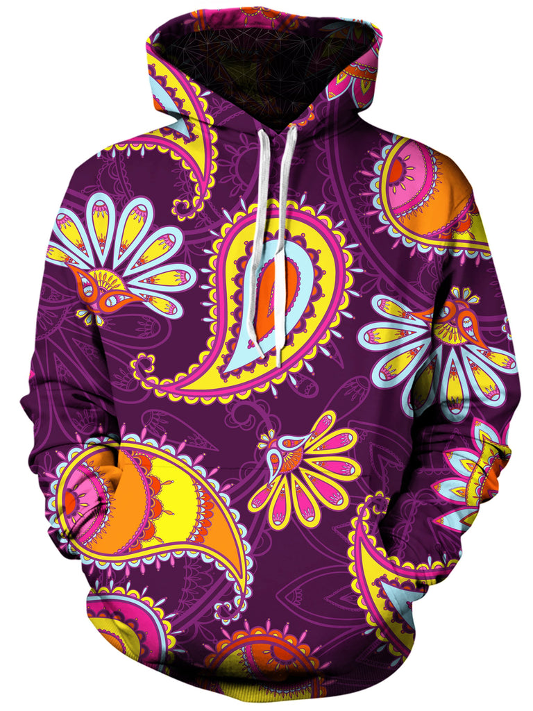 Gratefully Dyed Damen - Purple Paisley Unisex Hoodie