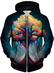 Whimsical Tree Unisex Zip-Up Hoodie